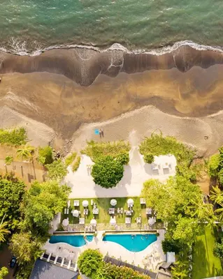 an aerial view of the beach and the ocean at Mar y Selva at Naumi, Ocean Views & Beach Club in Sardinal