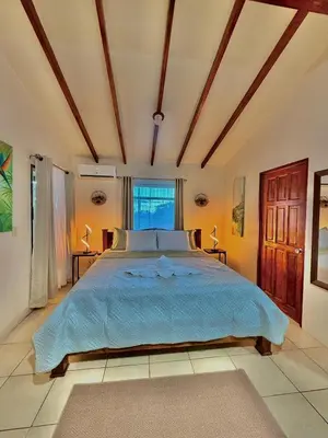 a bedroom with a large bed in a room at Loma Real Hot Springs Bed & Breakfast in Fortuna