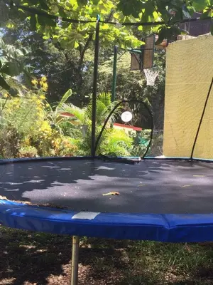 a trampoline with a net on top of it at Aloha Surf Nosara - Kahala Hui Cabins #2 in Nosara