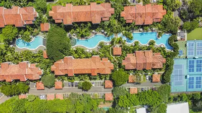 an overhead view of a group of houses at Palma Serena Condo, Resort Pools & Near Coco Beach in Coco