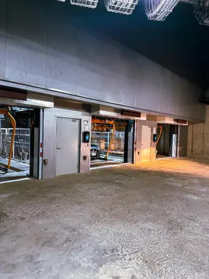 an empty building with doors and windows in a building at Stunning Sunset View Apartment with Free Parking in San José