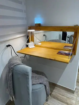 a room with a desk and a chair and a chair at Hidden House Casa Escondida in Santa Rosa