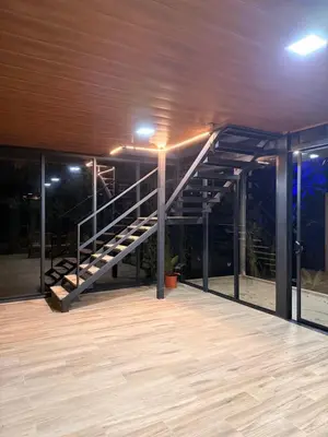an empty room with a staircase in a building at Pozas y Cascadas La Presa Habitación 4 in Río Cuarto