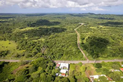 an aerial view of a forest with a road at Tropical Oasis with Casita — Minutes to Tamarindo in Villarreal