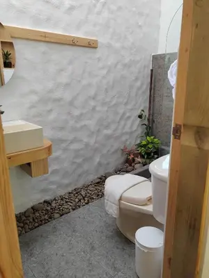 a bathroom with a toilet and a sink at Apartamento Agapanto, descanso, ocio o trabajo in La Asunción