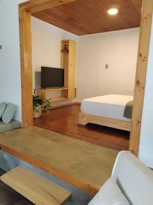 a bedroom with a bed and a tv in a room at Apartamento Agapanto, descanso, ocio o trabajo in La Asunción
