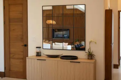 a mirror on top of a dresser in a room at Beach Mode Luxury 3-Story House in Tamarindo in Tamarindo