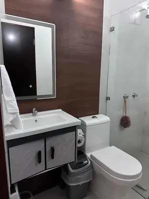 a bathroom with a toilet and a sink and a mirror at Loft en San José de pinilla avellanas guanacaste in San José Pinilla