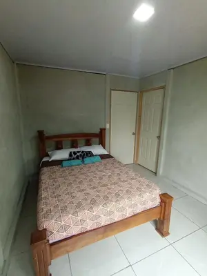 a bedroom with a bed in a room at Casa Pura Vida Arenal in Tanque