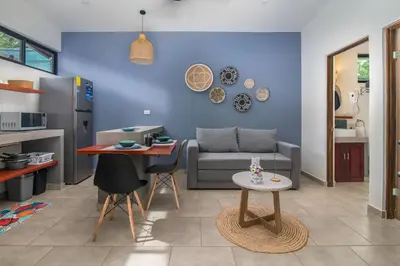 a living room with a couch and a table at Casa do Mar in Cebadilla