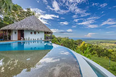 a pool at a villa with a view at TikiVibez in Coronado