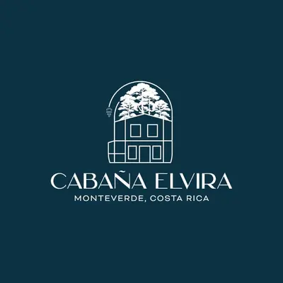 a logo for a house with a tree in the middle at Cabaña Elvira in La Cruz