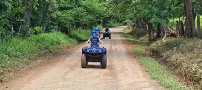 a group of people riding on motorcycles on a dirt road at BBQ, Pool, Garden, Smart TV, Parking, AC, King Bed, Laundry facilities - Villaggio 376 in Potrero