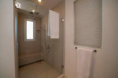 a bathroom with a shower and a walk in shower at Montecielo 4A - 3 bdr 3 1 ang a half bath Ocean View in La Mona