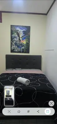 a bedroom with a bed with a painting on the wall at Apartamentos Adela cerca embajada americana in San José