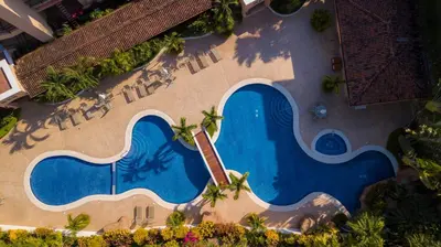 an overhead view of a swimming pool at a resort at Bella Vista 2B Bedr 3 1 and a half bath Pool View in La Mona