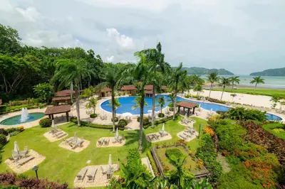 an aerial view of a resort with a swimming pool at Bella Vista 3A 3BR Ocean View in La Mona