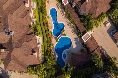 an overhead view of a pool in a yard at Bella Vista 3A 3BR Ocean View in La Mona