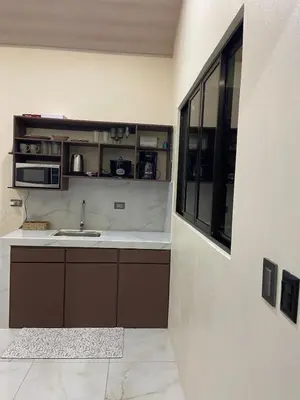 a small kitchen with a sink and a window at Casita El Perezoso in San Rafael