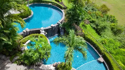 an aerial view of a pool at a resort at Montebello 1C - 3 bdr 3 bath Ocean view in La Mona