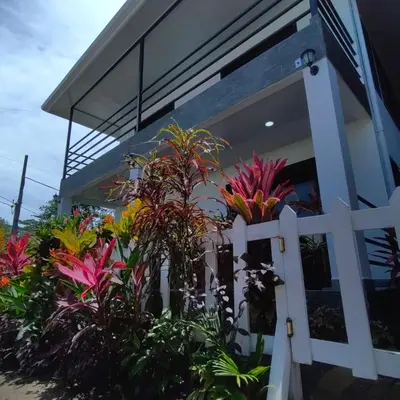 a white fence in front of a house with plants at Hospedaje Casa Blanca Tortuguero Carey in Tortuguero
