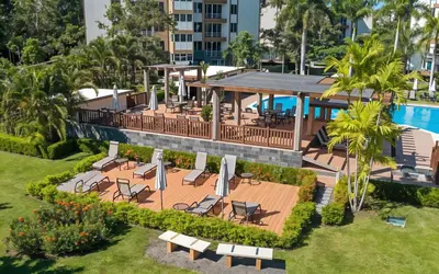 an aerial view of a resort with a pool at COSTA LINDA Charming 1-03 in Jacó