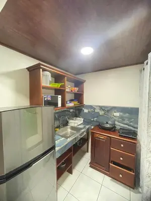 a kitchen with a sink and a counter top at Apartamento Playa Sámara in Sámara