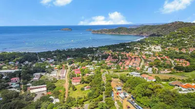 an aerial view of a town next to the ocean at Brisa Mar, Ocean Views, Beach Club & Pools in Sardinal