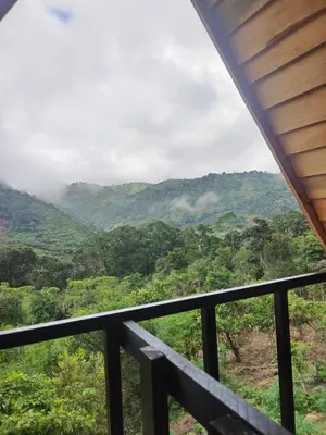 a view of the mountains from a balcony at Mount & Wood in San Marcos