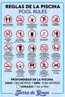 a sign with a bunch of different signs on it at Tierra de Gosén in Santa Cruz