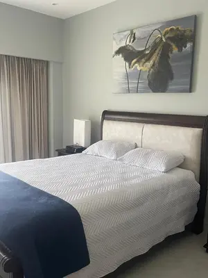 a bedroom with a bed and a painting on the wall at Jacobay condominio 3303 in Jacó
