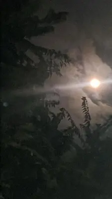 a street light at night with a cloudy sky at Tierra de Gosén in Santa Cruz