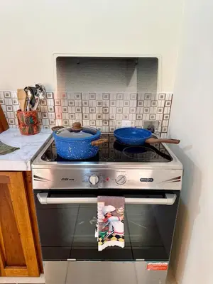 a stove top with two bowls on top of it at Casa Jardín Arenal in San Francisco