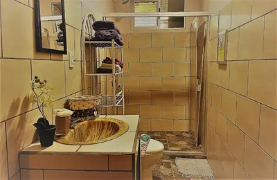 a bathroom with a sink and a toilet at Hotel casa yayaz Nature Lodge in Grecia