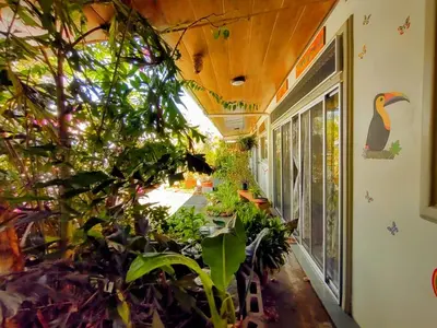 a room with a bunch of plants in it at Hotel casa yayaz Nature Lodge in Grecia
