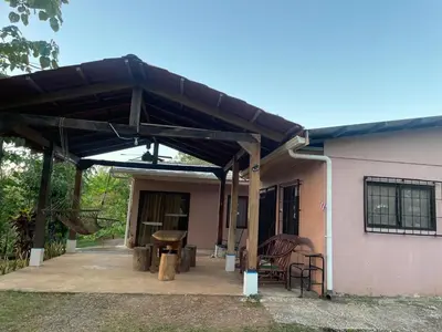 awning over a patio of a house at Pura Noche Guanacaste in Marbella