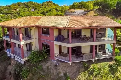an aerial view of a house at Big Hillside Villa in Potrero with Pool and Panoramic Ocean Views in Potrero
