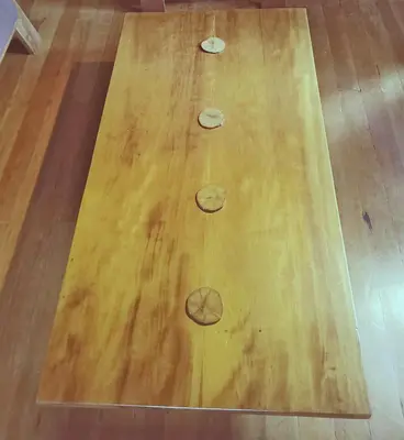 a wooden floor with three circles on it at Forest Garden House in Monteverde Costa Rica