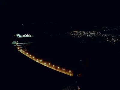 a view of a city at night with lights at Volare in Turrialba