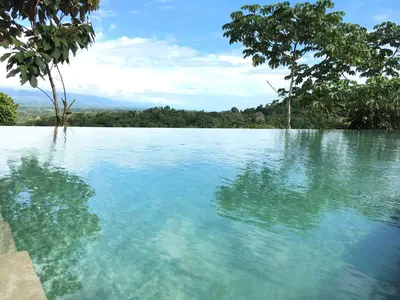 a large pool of water with trees in the background at Casa Libertinn in Manuel Antonio