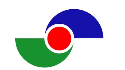 an illustration of a green blue and red disk at Dolce Uvita in Bahia