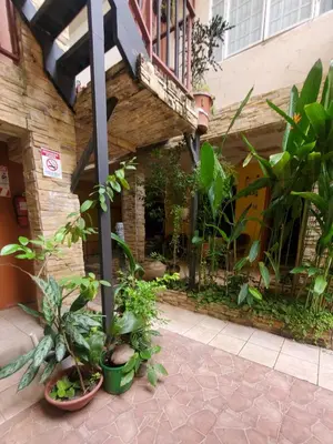 a group of plants sitting outside of a building at Hotel Villa Prats in Manuel Antonio