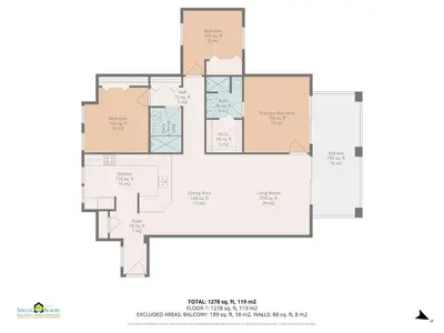 a floor plan of a house at Colorful 3-BD Unit Opening on Pool in Coco