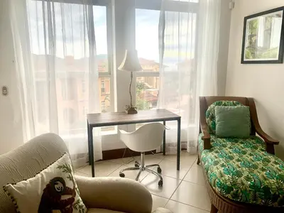 a room with a desk and a chair and a window at Bella Vista 2B 3 bdrs pool view in Los Suenos in Herradura
