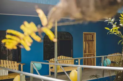 a blue room with a bunch of bananas in it at Peace of Paradise Breakfast Included Free Manuel Antonio Park Tour in Manuel Antonio