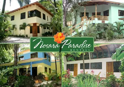 a collage of three pictures of a house at Nosara Paradise Rentals in Nosara
