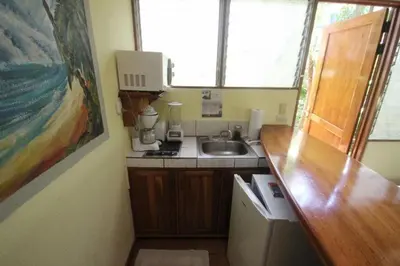 a small kitchen with a sink and a counter top at Nosara Paradise Rentals in Nosara