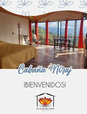 a villa with a view of the mountains at Cabaña Niraj in Cartago