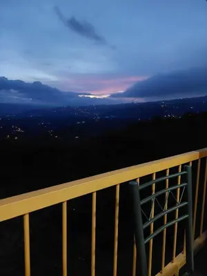 a view of a city from the top of a building at Cabaña Niraj in Cartago
