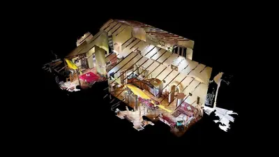 an aerial view of a house with at Quinta Teca with two pools near Playa Hermosa beach in Playa Hermosa
